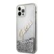 Apple iPhone 12 Pro Max 6.7\'\' Guess Glitter Vintage Script Case Cover (GUHCP12LGLVSSI), Silver | Telefona Maciņš...