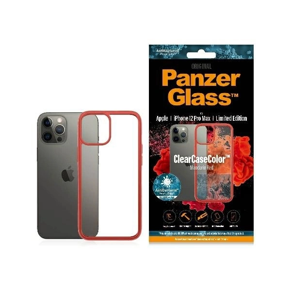 Apple iPhone 12 Pro Max 6.7'' PanzerGlass ClearCase Case Cover, Transparent and Red | Telefona Vāciņš Maciņš Maks...
