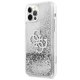 Apple iPhone 12 Pro Max 6.7\'\' Guess 4G Big Liquid Glitter Case Cover (GUHCP12LLG4GSI), Silver | Telefona Maciņš...