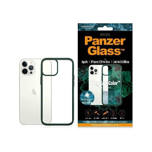 Apple iPhone 12 Pro Max 6.7'' PanzerGlass ClearCase Case Cover, Transparent and Green | Telefona Vāciņš Maciņš...