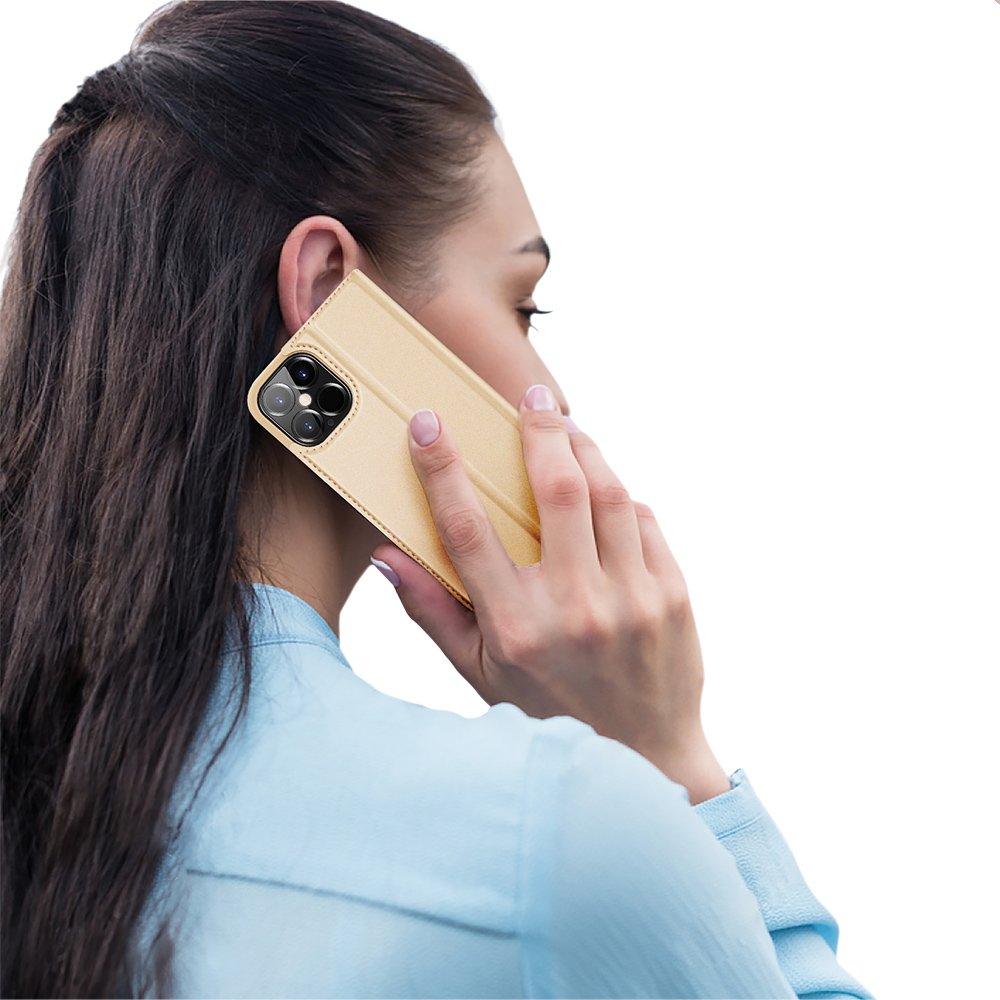Apple iPhone 12 Pro Max 6.7" DUX DUCIS Magnetic Case Cover, Gold | Telefona Vāciņš Maciņš Apvalks Grāmatiņa (3)