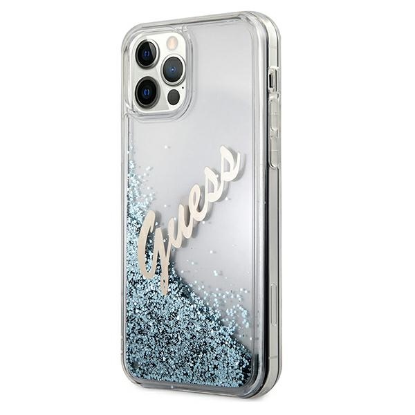 Apple iPhone 12 Pro Max 6.7'' Guess Glitter Vintage Script Case Cover (GUHCP12LGLVSBL), Blue | Telefona Maciņš Vāks... (0)