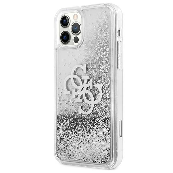 Apple iPhone 12 Pro Max 6.7'' Guess 4G Big Liquid Glitter Case Cover (GUHCP12LLG4GSI), Silver | Telefona Maciņš Vāks... (0)