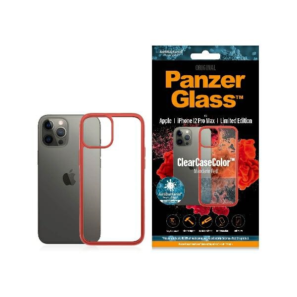 Apple iPhone 12 Pro Max 6.7'' PanzerGlass ClearCase Case Cover, Transparent and Red | Telefona Vāciņš Maciņš Maks...