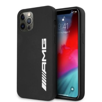 AMG Silicone Big Logo vāciņš iPhone 12 Pro Max - melns