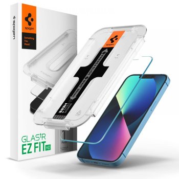 Apple iPhone 14 / 13 / 13 Pro 6.1'' Spigen "EZ FIT" Tempered Glass Screen Protector | Telefona Ekrāna Aizsargstikls ar...