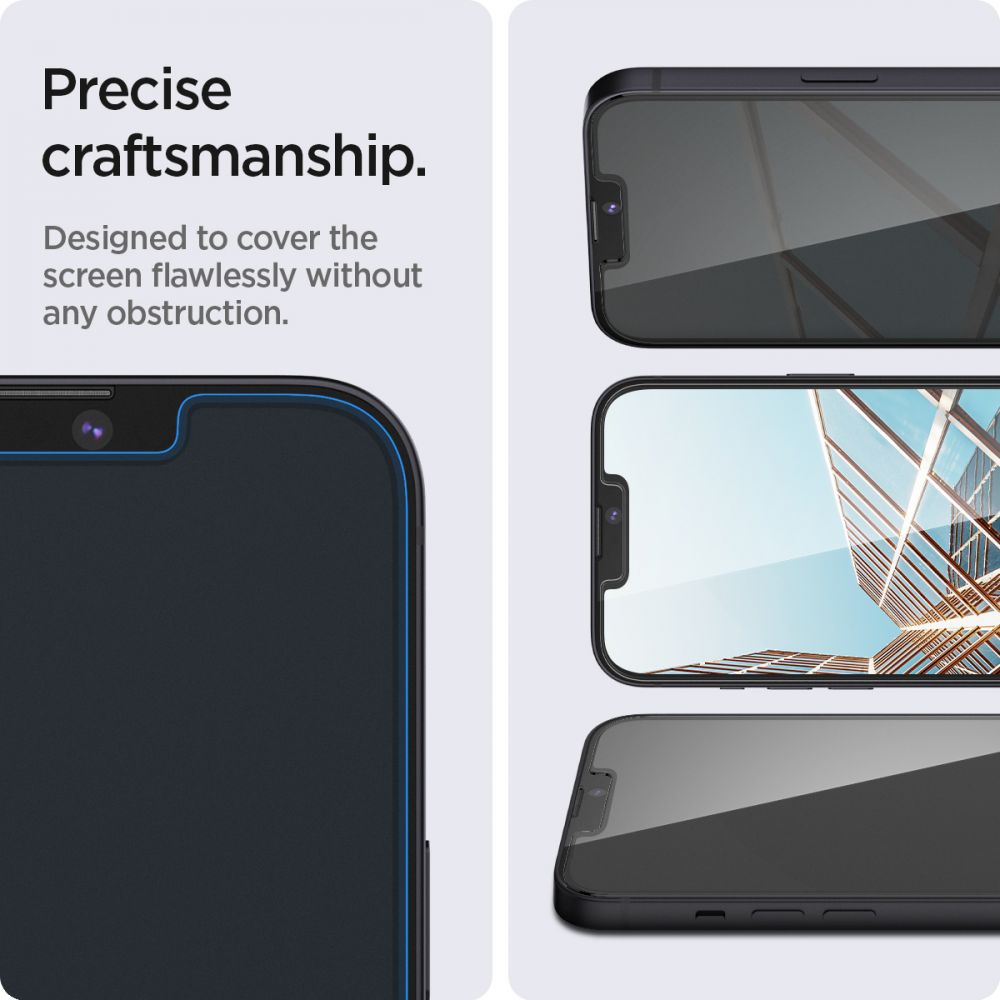 Apple iPhone 14 / 13 / 13 Pro 6.1'' Spigen Glass.Tr Slim Tempered Glass Privacy | Telefona Ekrāna Aizsargstikls (0)