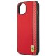 iPhone 14+ Plus Ferrari Telefona Maciņš Vāciņš Apvalks Bampers, Sarkans | Carbon Hard Case Cover (Fehcp14maxre)