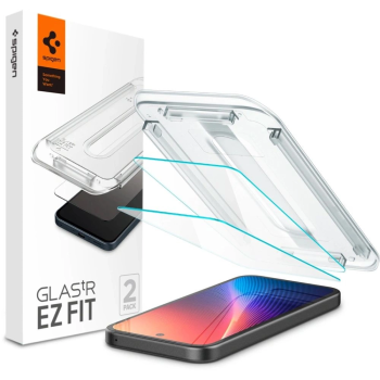 Google Pixel 9a Spigen GLAS.TR "EZ FIT" Tempered Glass Screen Protector 2 pcs. | Telefona Ekrāna Aizsargstikls ar Papildus Rāmi 2 gab.