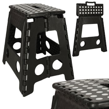 Saliekamā taburete, pakāpiens virtuvei, bērnistabai vai vannas istabai, 39cm, Melns | Folding Anti-slip Step Stool