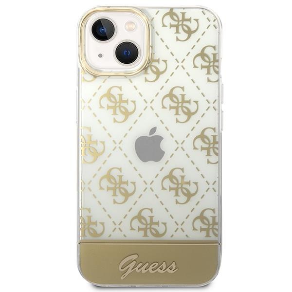 Apple iPhone 14 Plus 6.7'' Guess Saffiano 4G Small Metal Logo Case Cover (GUHCP14MHG4MHP), Gold | Telefona Maciņš... (1)