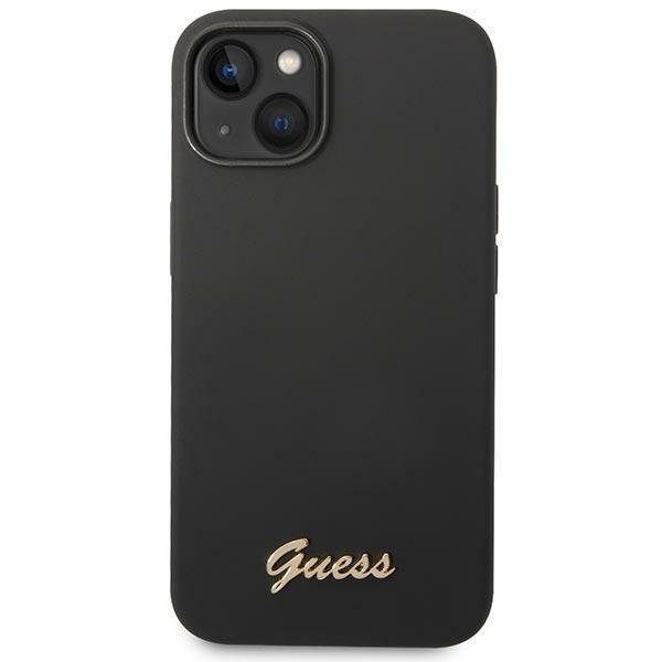 Apple iPhone 14 Plus 6.7'' Guess Silicone Vintage Gold Logo Case Cover (GUHCP14MSLSMK), Black | Telefona Maciņš Vāks... (1)