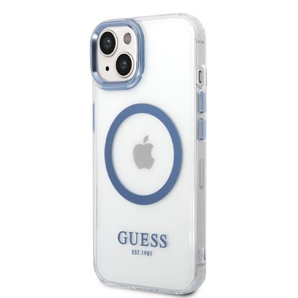 Apple iPhone 14 Plus 6.7'' Guess Metal Outline Magsafe Case Cover, Blue | Telefona Maciņš Vāks Apvalks Bampers (0)