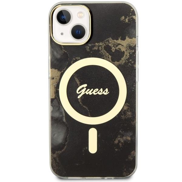 Apple iPhone 14 Plus 6.7'' Guess Golden Marble MagSafe Case Cover (GUHMP14MHTMRSK), Black | Telefona Maciņš Vāks... (1)