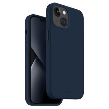 Uniq Lino silikona vāciņš iPhone 14 Plus un 15 Plus zilā krāsā
