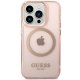 Apple iPhone 14 Pro Max 6.7\'\' Guess Gold Outline Translucent MagSafe Case Cover (GUHMP14XHTCMP), Pink | Telefona...