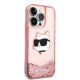 Apple iPhone 14 Pro Max 6.7\" Karl Lagerfeld Glitter Choupette Head Case Cover (KLHCP14XLNCHCP), Pink | Telefona...