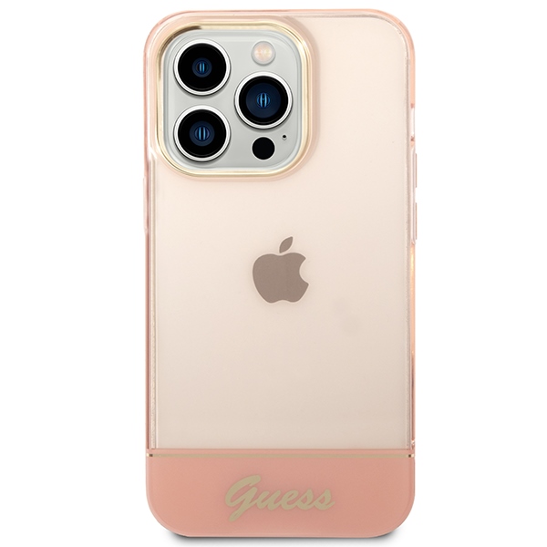 Guess Translucent iPhone 14 Pro Max 6.7" vāciņš - rozā | Case Pink (1)