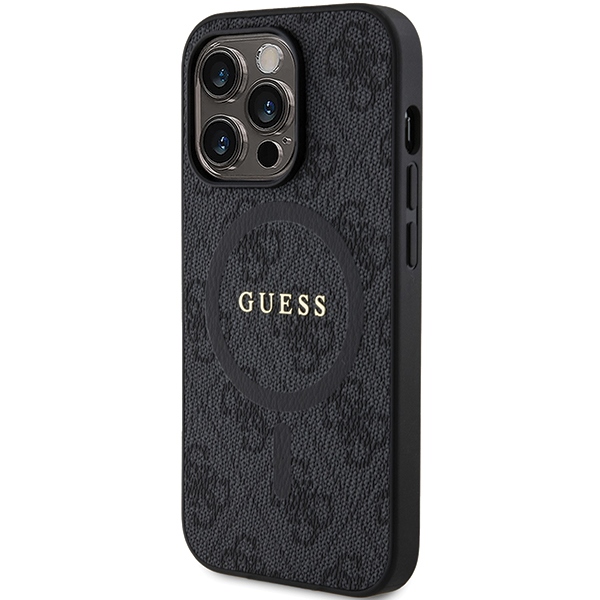 Guess 4G Collection ādas vāciņš ar metāla logotipu un MagSafe priekš iPhone 14 Pro Max - Melns | Leather Metal... (0)