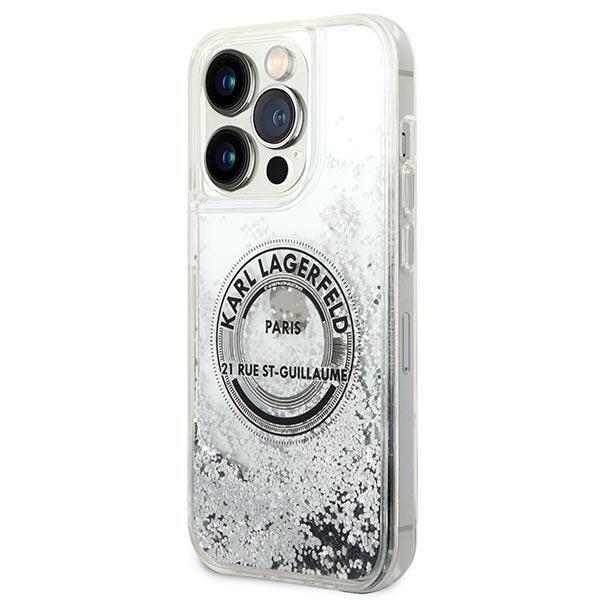 Apple iPhone 14 Pro Max 6.7" Karl Lagerfeld Liquid Glitter RSG Case Cover (KLHCP14XLCRSGRS), Silver | Telefona Maciņš... (0)