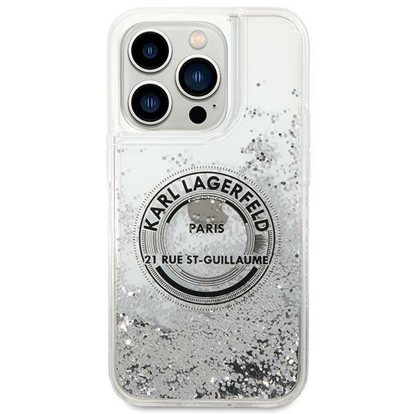 Apple iPhone 14 Pro Max 6.7" Karl Lagerfeld Liquid Glitter RSG Case Cover (KLHCP14XLCRSGRS), Silver | Telefona Maciņš... (1)