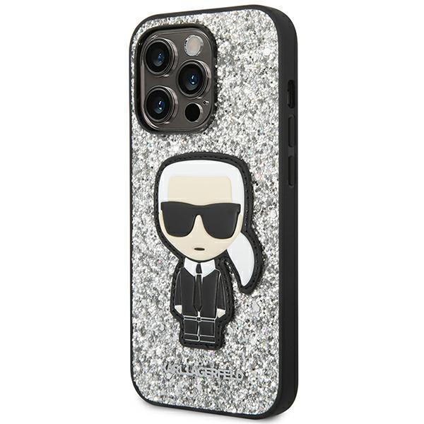 Apple iPhone 14 Pro Max 6.7" Karl Lagerfeld Glitter Flakes Ikonik Case Cover (KLHCP14XGFKPG), Silver | Telefona... (0)