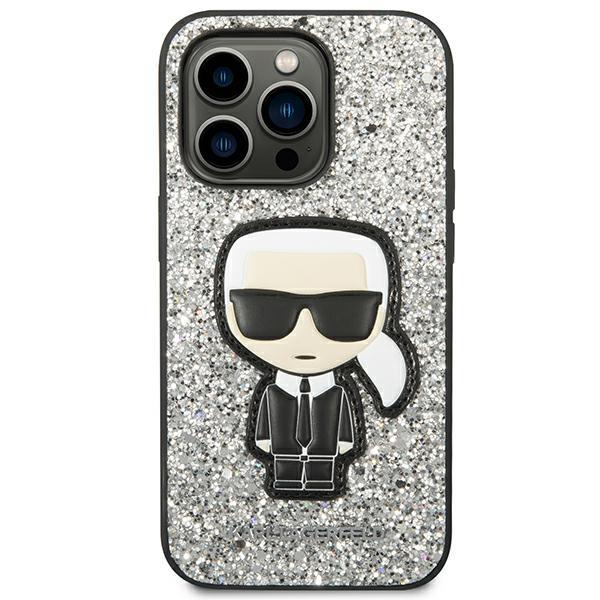 Apple iPhone 14 Pro Max 6.7" Karl Lagerfeld Glitter Flakes Ikonik Case Cover (KLHCP14XGFKPG), Silver | Telefona... (1)