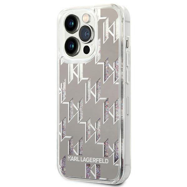 Apple iPhone 14 Pro Max 6.7" Karl Lagerfeld Liquid Glitter Monogram Case Cover (KLHCP14XLMNMS), Silver | Telefona... (0)