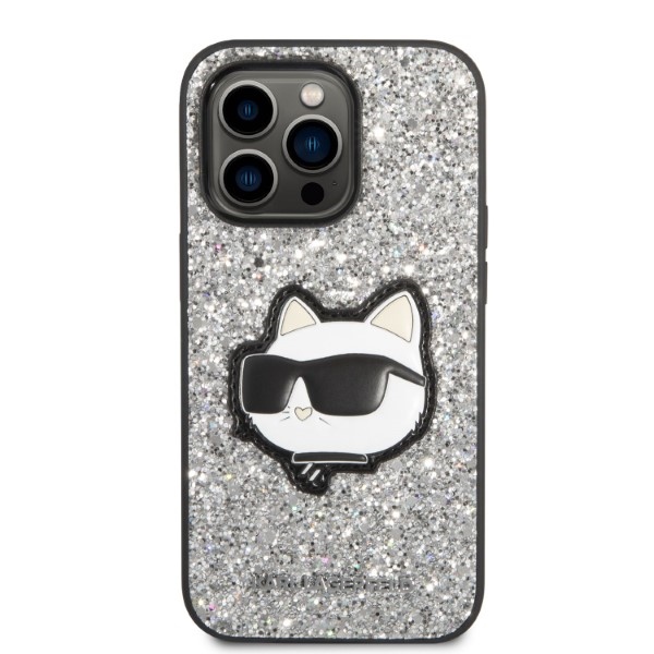 Apple iPhone 14 Pro Max 6.7" Karl Lagerfeld Glitter Choupette Patch Case Cover (KLHCP14XG2CPS), Silver | Telefona... (1)