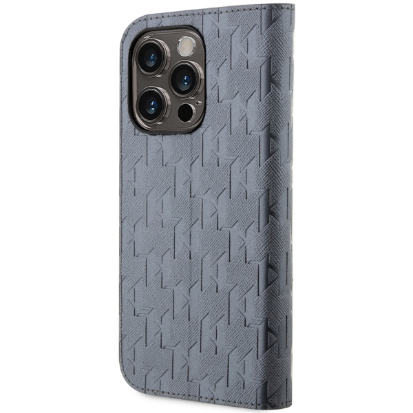 Apple iPhone 14 Pro Max 6.7" Karl Lagerfeld Saffiano Monogram Bookcase Cover (KLBKP14XSAKLHPG), Silver | Telefona... (0)