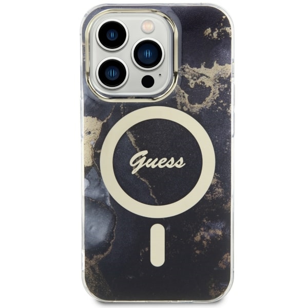 Apple iPhone 14 Pro Max 6.7'' Guess Golden Marble MagSafe Case Cover (GUHMP14XHTMRSK), Black | Telefona Maciņš Vāks... (1)