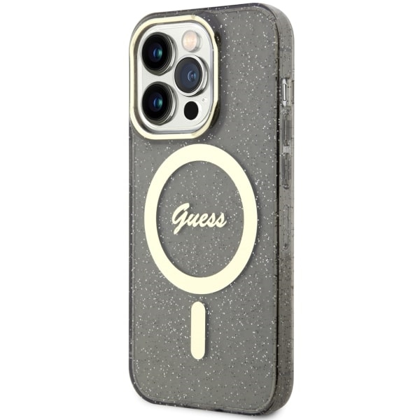 Apple iPhone 14 Pro Max 6.7'' Guess Glitter Gold MagSafe Case Cover (GUHMP14XHCMCGK), Black | Telefona Maciņš Vāks... (0)