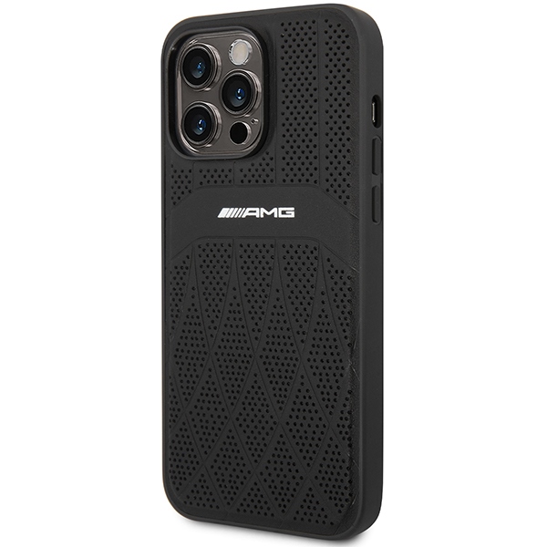 Apple iPhone 14 Pro Max 6.7'' AMG Leather Curved Lines MagSafe Case Cover (AMHMP14XOSDBK), Black | Telefona Maciņš... (0)