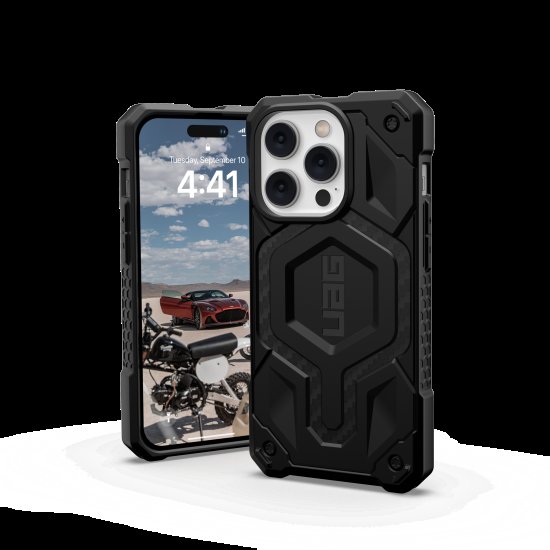 Apple iPhone 14 Pro Max 6.7'' UAG MagSafe Monarch Pro Hard Case Cover, Black Carbon | Telefona Maciņš Vāciņš... (0)