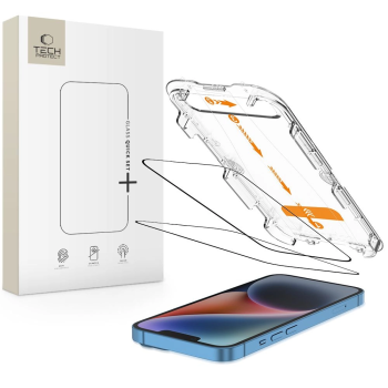 Apple iPhone 13 / 13 Pro / 14 6.1'' Tech-Protect Quick Set+ Tempered Glass 2x | Ekrāna Aizsargstikls ar Rāmi 2 gab.