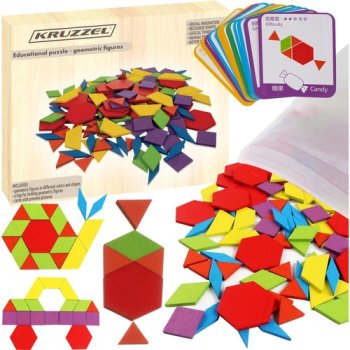 Attīstošā koka Puzle - Ģeometriskas Figūras | Educational Puzzle Geometric Figures