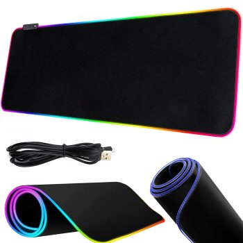 LED Apgaismots Spēļu Datorgalda Klaviatūras Paklājs Peles Paliktnis, 80x30cm | Computer Table Carpet Mat Mouse Pad