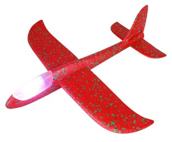 Styrofoam lidmašīna ar LED gaismām, 46 cm