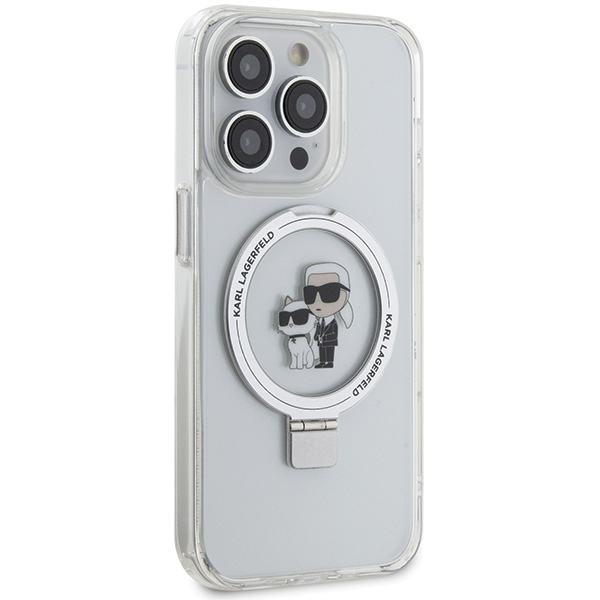 Apple iPhone 14 Pro 6.1" Karl Lagerfeld Ring Stand Karl&Choupette MagSafe Case Cover (KLHMP14LHMRSKCH), White |... (2)