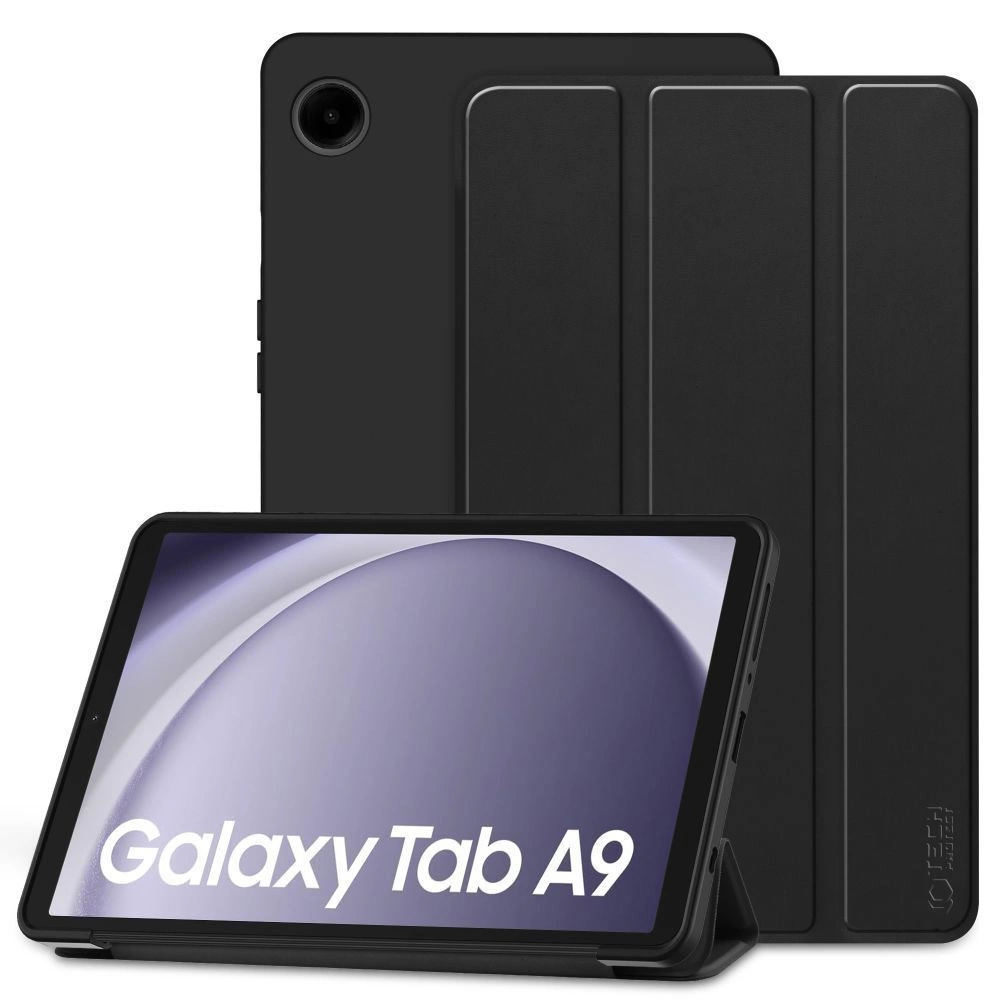 Samsung Galaxy Tab A9 ( SM-X110 / X115 ) Trifold Tech-Protect SmartCase Protective Cover Case, Black | Planšetes Vāciņš Maciņš Apvalks Grāmatiņa