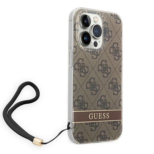 Apple iPhone 14 Pro 6.1'' Guess 4G Print Strap Case Cover (GUOHCP14LH4STW), Brown | Telefona Maciņš Vāks Apvalks... (1)