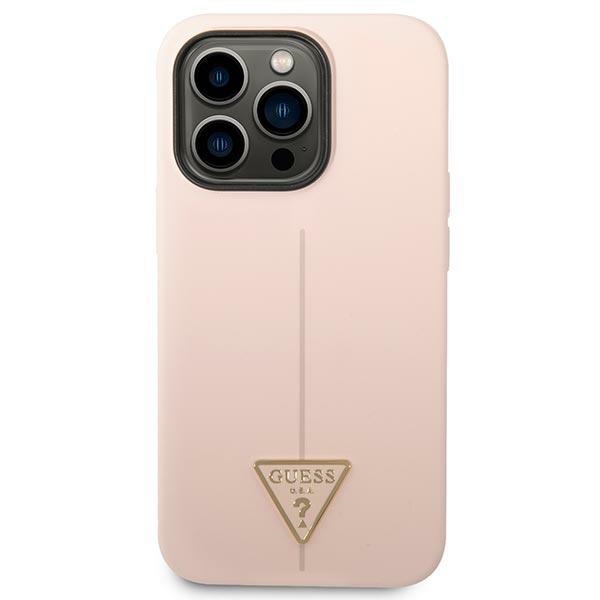 Apple iPhone 14 Pro 6.1'' Guess Silicone Triangle Case Cover (GUHCP14LSLTGP), Pink | Telefona Maciņš Vāks Apvalks... (1)