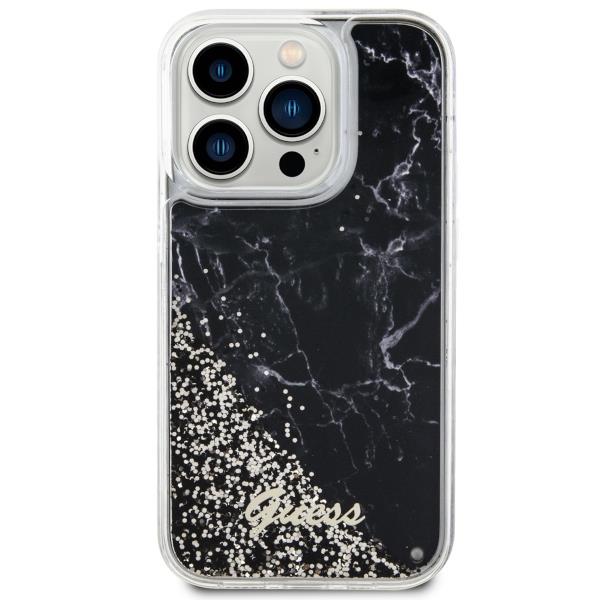 Apple iPhone 14 Pro 6.1'' Guess Liquid Glitter Marble Case Cover (GUHCP14LLCSGSGK), Black | Telefona Maciņš Vāks... (1)