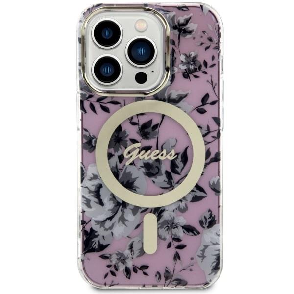 Apple iPhone 14 Pro 6.1'' Guess Flower MagSafe Case Cover (GUHMP14LHCFWSP), Pink | Telefona Maciņš Vāks Apvalks... (1)