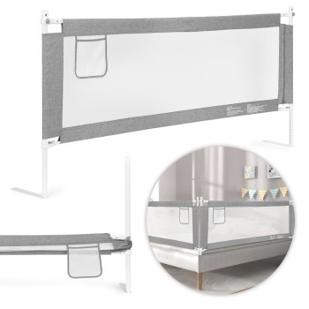 ECOTOYS Gultas drošības barjera bērniem 200 cm, pelēka