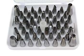 Kūku, kēksu, Cepumu Dekorēšanas Piederumu Komplekts, 54 uzgaļi (špricēm) | Cake Decorating Supplies Kit
