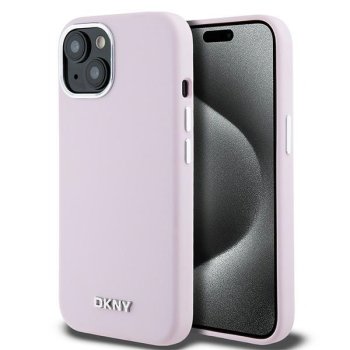 Apple iPhone 14 6.1'' DKNY Liquid Silicone Small Metal Logo MagSafe Case Cover, Pink | Telefona Vāciņš Maciņš Maks...