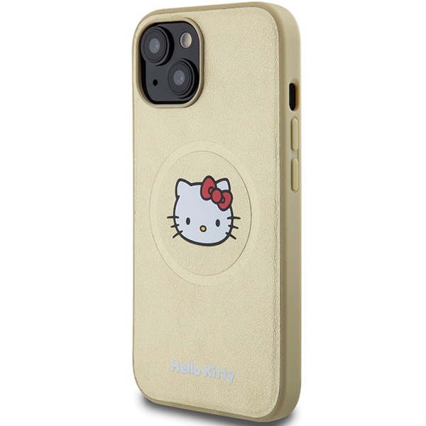 Apple iPhone 14 6.1'' Hello Kitty Leather Kitty Head MagSafe Cover Case, Gold | Telefona Maciņš Vāciņš Apvalks... (0)