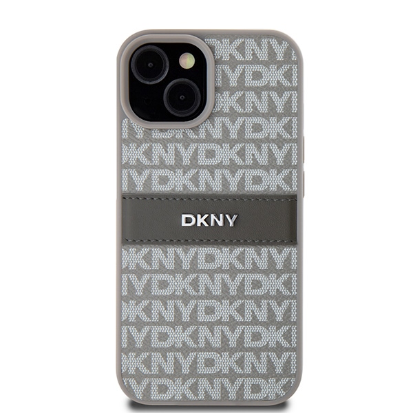 Apple iPhone 14 6.1'' DKNY Leather Mono Stripe Metal Logo Case Cover, Beige | Telefona Vāciņš Maciņš Maks Apvalks... (1)