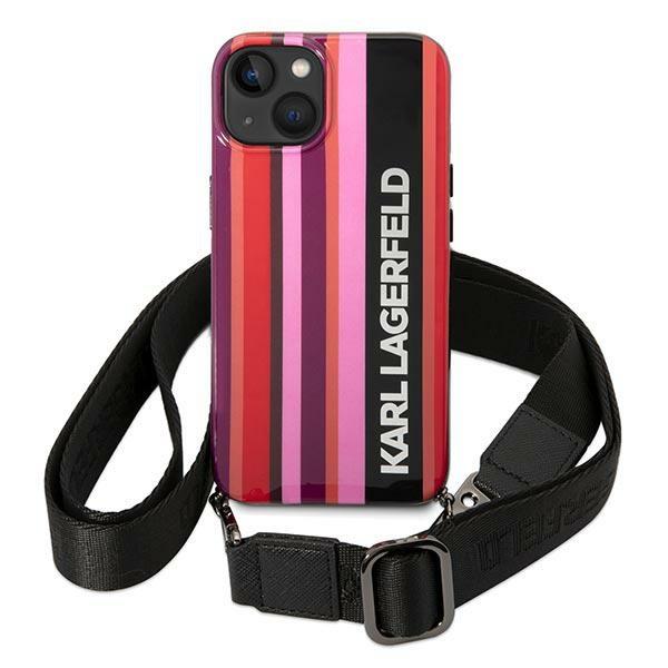 Apple iPhone 14 6.1" Karl Lagerfeld Color Stripes Strap Case Cover (KLHCP14SSTSTP), Pink | Telefona Maciņš Vāks... (0)